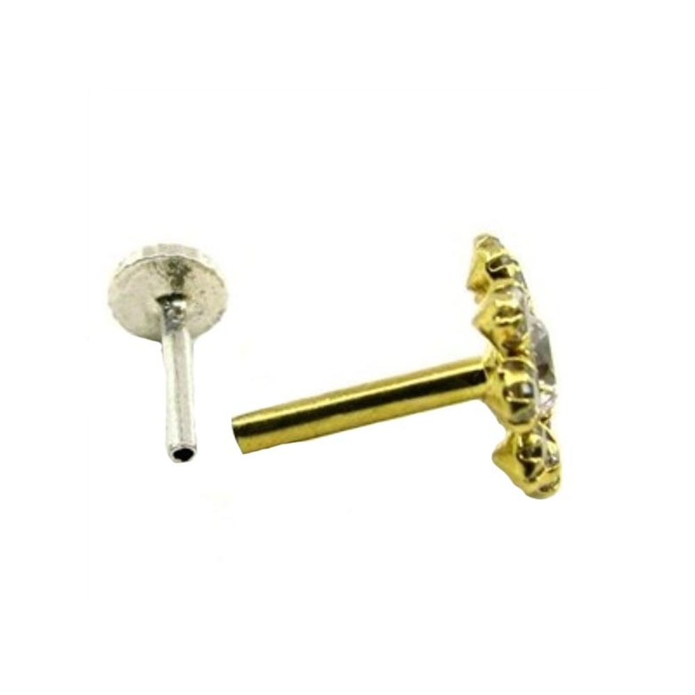 Studded Body Piercing Jewelry Nose Stud Pin  with push pin