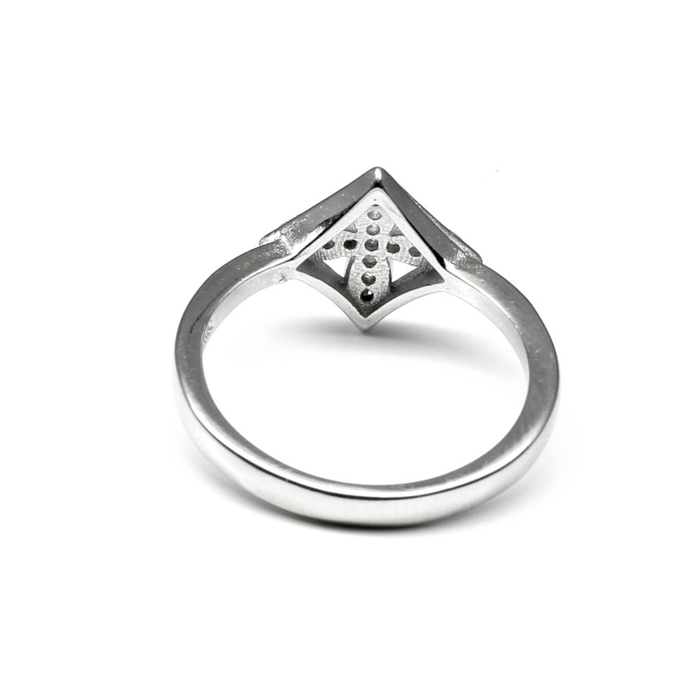 Real Sterling Silver Ring Platinum Finish