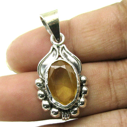 Real Silver pendant Gomedh Gemstone