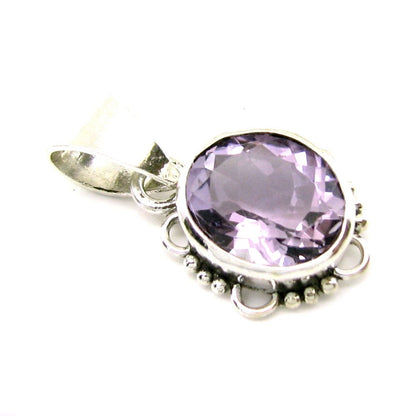 Silver pendant Natural Amethyst Gemstone