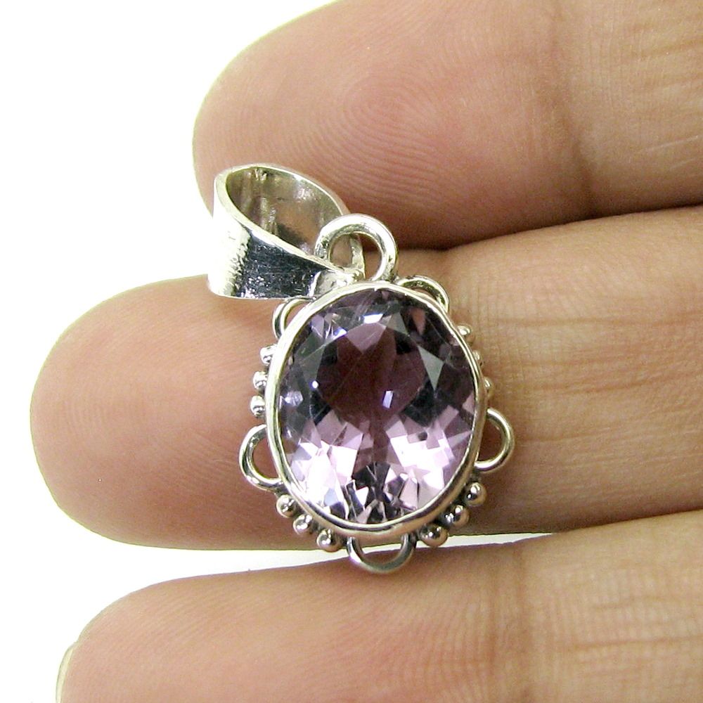 Silver pendant Natural Amethyst Gemstone