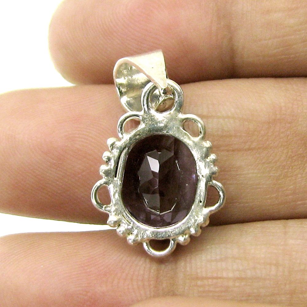 Silver pendant Natural Amethyst Gemstone