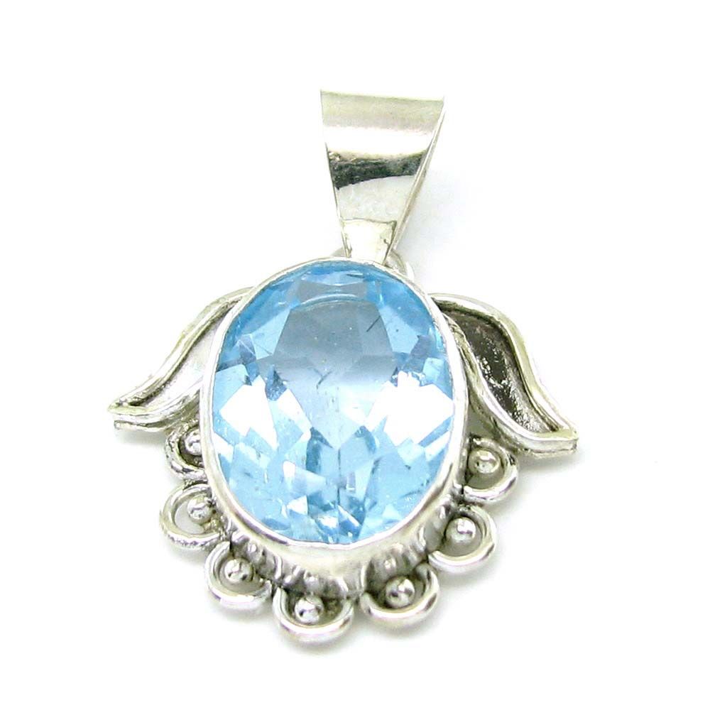 925 Sterling Silver Chain Oval Shape Natural Sky Blue Topaz Stone Silver  Pendant Necklace - China Pendant Necklaces and Topaz Silver Necklace price  | Made-in-China.com