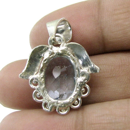 Silver pendant Natural Blue Topaz Gemston