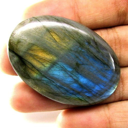 Top Fire Play of Colors 77.9Ct Natural Labradorite Oval Cabochon Gemstone