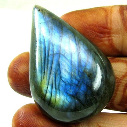 Top Fire Play of Colors 81.2Ct Natural Labradorite Pear Cabochon Gemstone