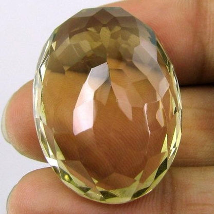 SUPERB A+ 63.1Ct Clear Fine Natural Llemon Quartz Oval Faceted Gemstone