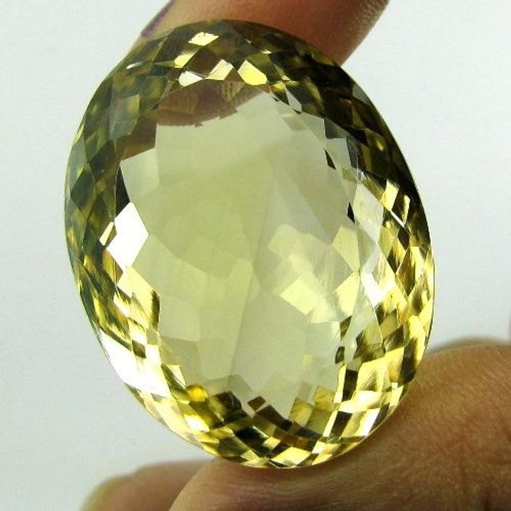 SUPERB A+ 75Ct Clear FineNatural Lemon Quartz Oval Faceted Loose Gemstone