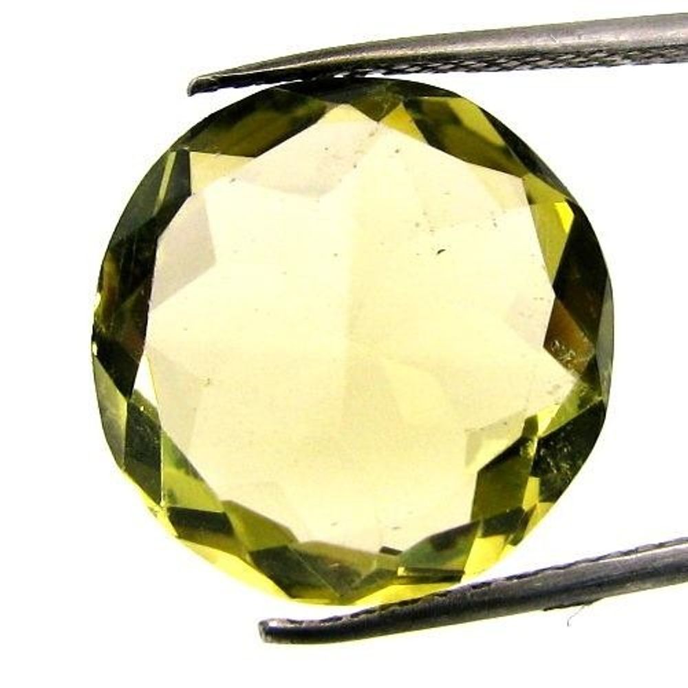 CERTIFIED 9.23Ct A+ NATURAL Lemon Quartz Round Faceted Gemstone