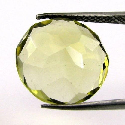 CERTIFIED 9.23Ct A+ NATURAL Lemon Quartz Round Faceted Gemstone