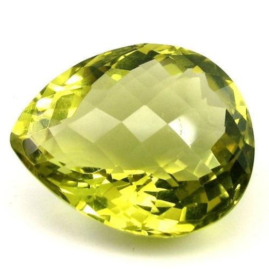 CERTIFIED-57.31Ct-A+-NATURAL-Lemon-Quartz-Pear-Faceted-Gemstone