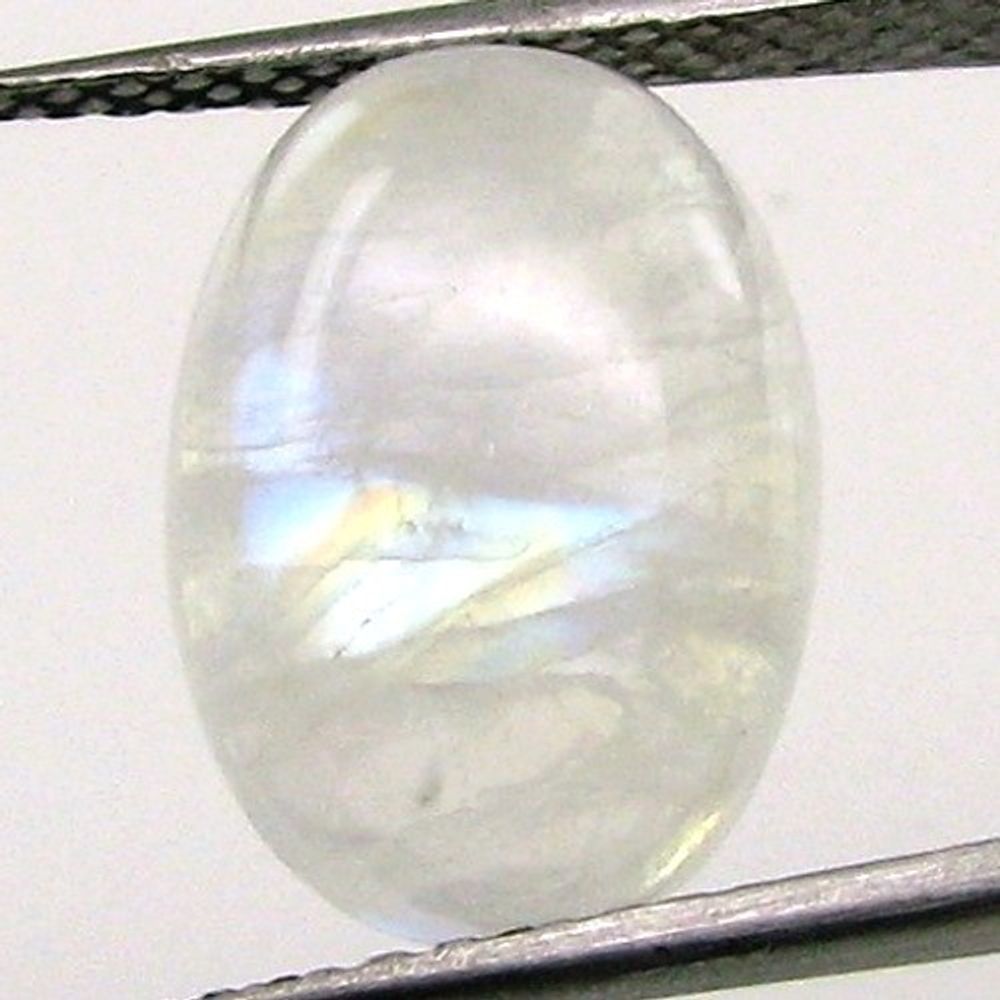 6.8Ct Natural Color Play Rainbow Moonstone Oval Cabochon Gemstone