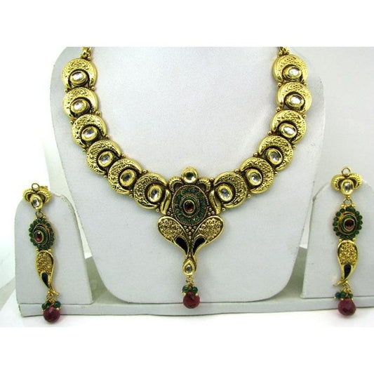 Ethnic-Indian-Designer-Polki-Ruby-Emerald-Necklace-Earrings-Set