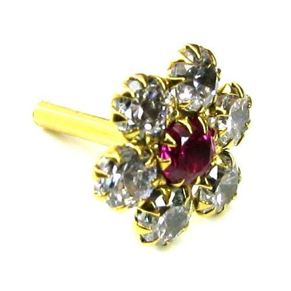 Body Piercing Nose Stud Pin Solid Real 14k Yellow Gold 