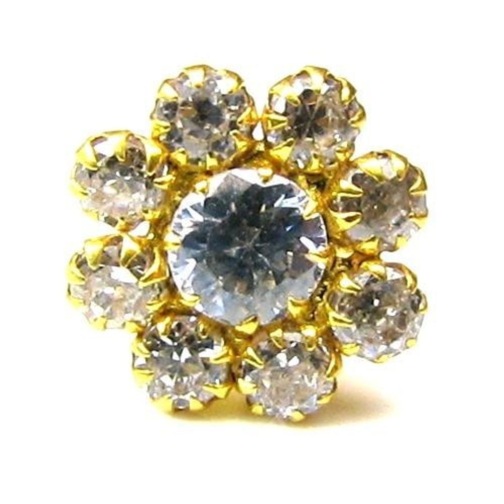 Solid Real 14k Yellow Gold Nose stud Pin