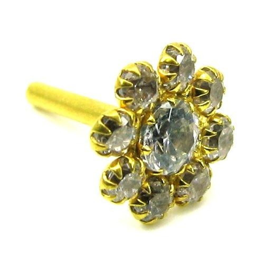 14k Yellow Gold Nose stud Pin