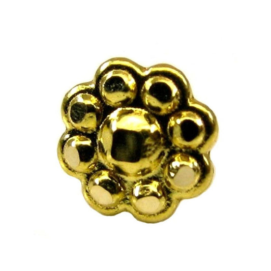 Style Fancy Floral Design Body Piercing Nose stud Pin Solid Real 14k Yellow Gold