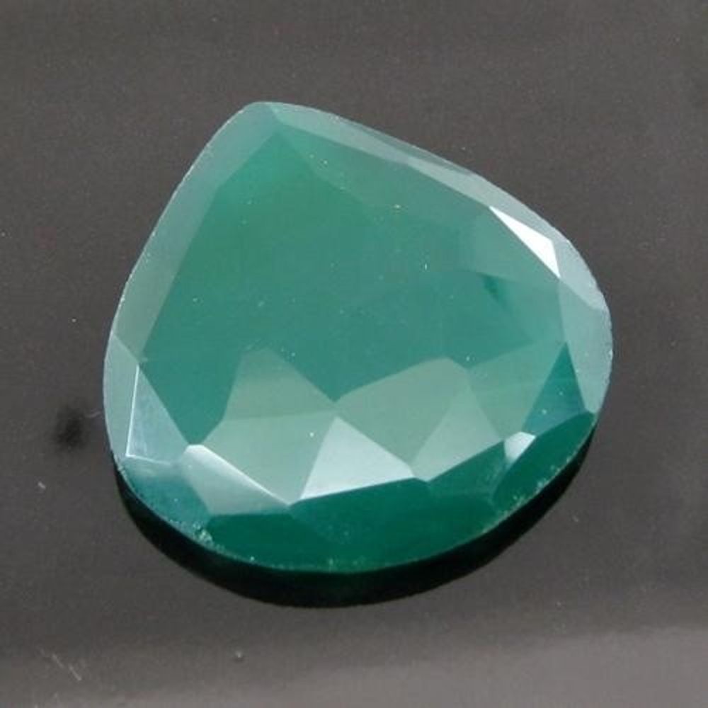 24.7Ct 100% Natural Green Onyx Checker Faceted Gemstone