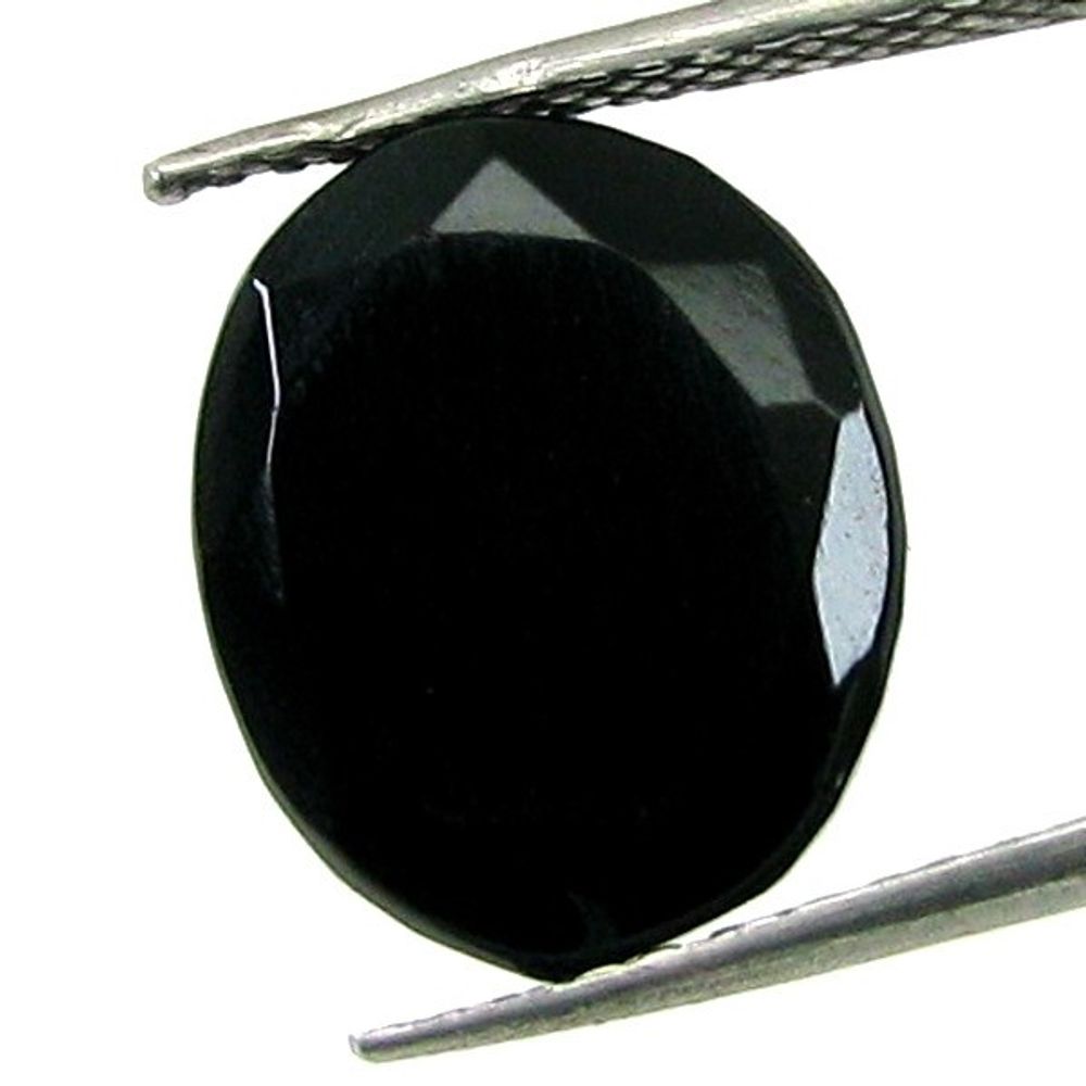 5.65Ct Natural Black Onyx Oval Faceted Gemstone