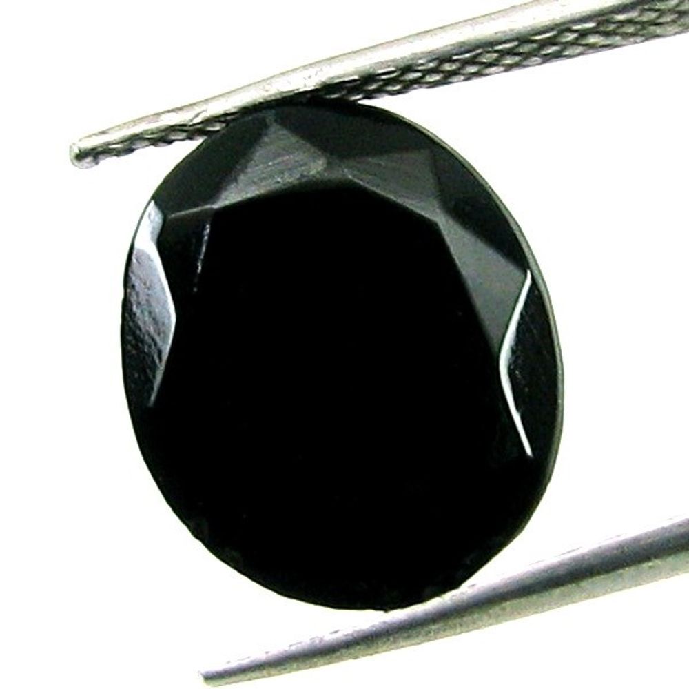 5.25Ct Natural Black Onyx Oval Faceted Gemstone