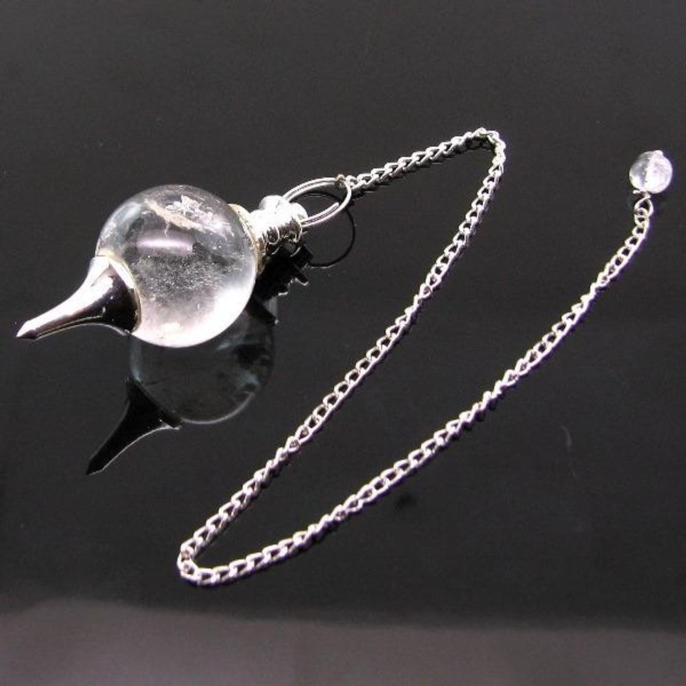 Natural-Crystal-Quartz-Ball-Sphere-Pendulum-Dowser-Healing-Reiki