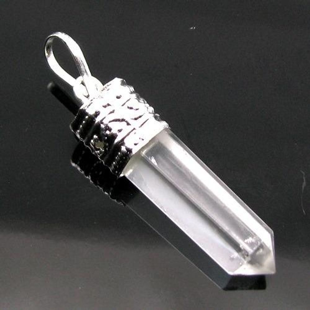 19.6Ct-Natural-White-Quartz-Crystal-Gemstone-Healing-Point-Pencil-Pendant