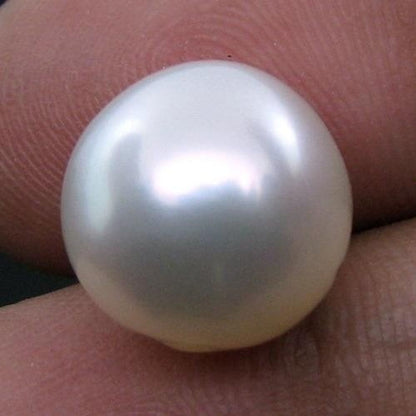 9.2Ct Natural Real South Sea Round White Pearl for Moon