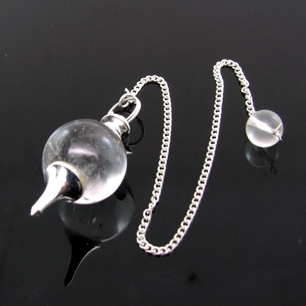 Natural-Crystal-Quartz-Ball-Sphere-Pendulum-Dowser-Healing-Reiki