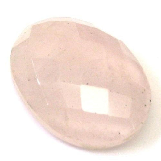 12.3Ct Natural Rose Quartz Oval Checker Cut Gemstone