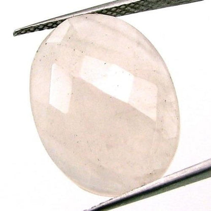 3.8Ct Natural Rose Quartz Oval Checker Cut Gemstone