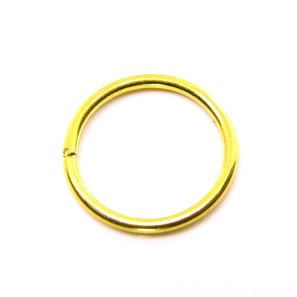 Solid 22K Real Gold plain wire THICK 20G Endless Piercing Nose Hoop Ring Earring
