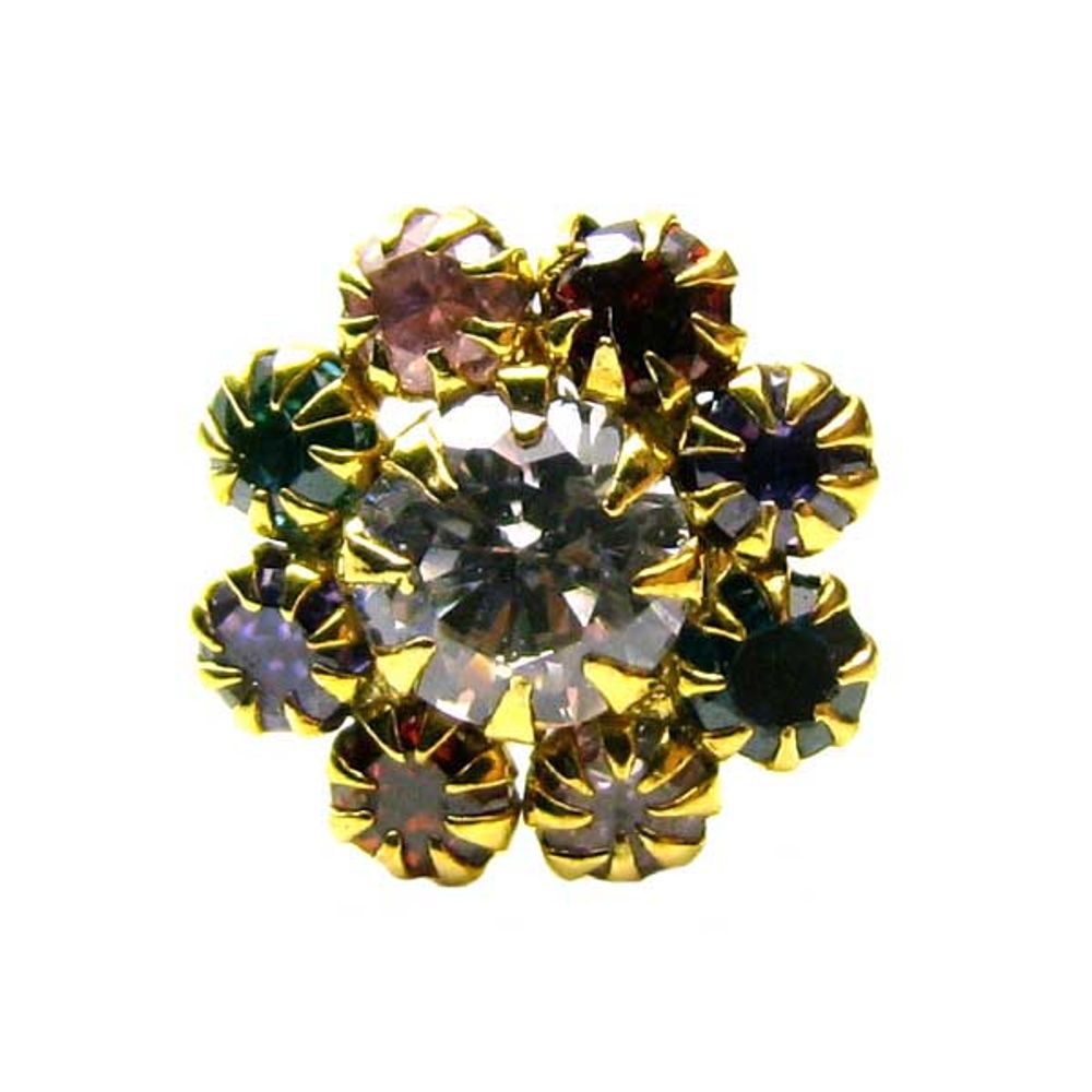  Multicolor CZ Nose Stud Pin