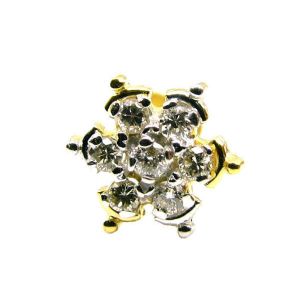 Nose Piercing Ring Natural real diamond 14k White Gold Hoop Nose Ring  Jewelry | eBay
