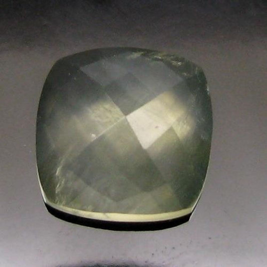 4.8Ct Natural Prehnite Cushion Shape Faceted Gemstone