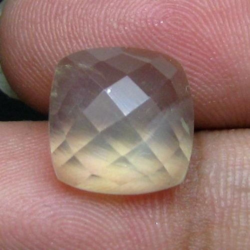 4.8Ct Natural Prehnite Cushion Shape Faceted Gemstone