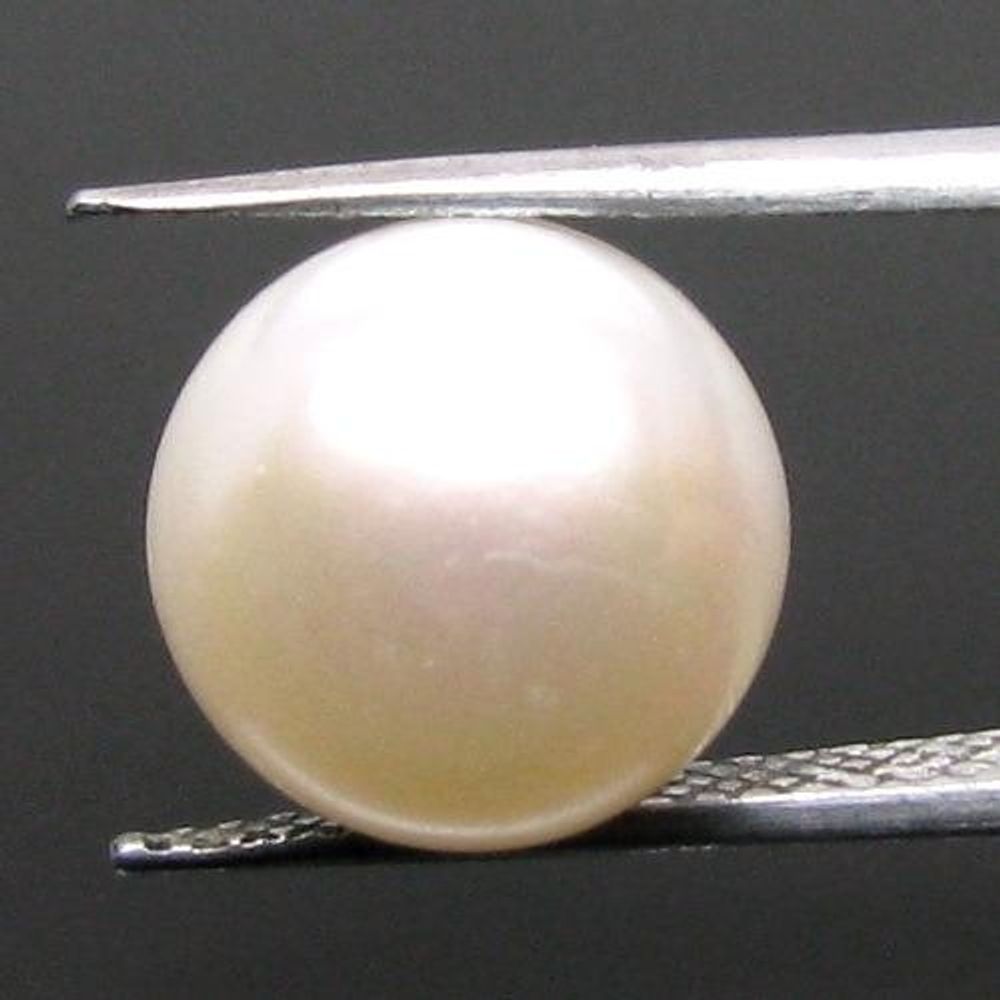 Moti 8.5Ct Natural Real Round White Pearl for Moon