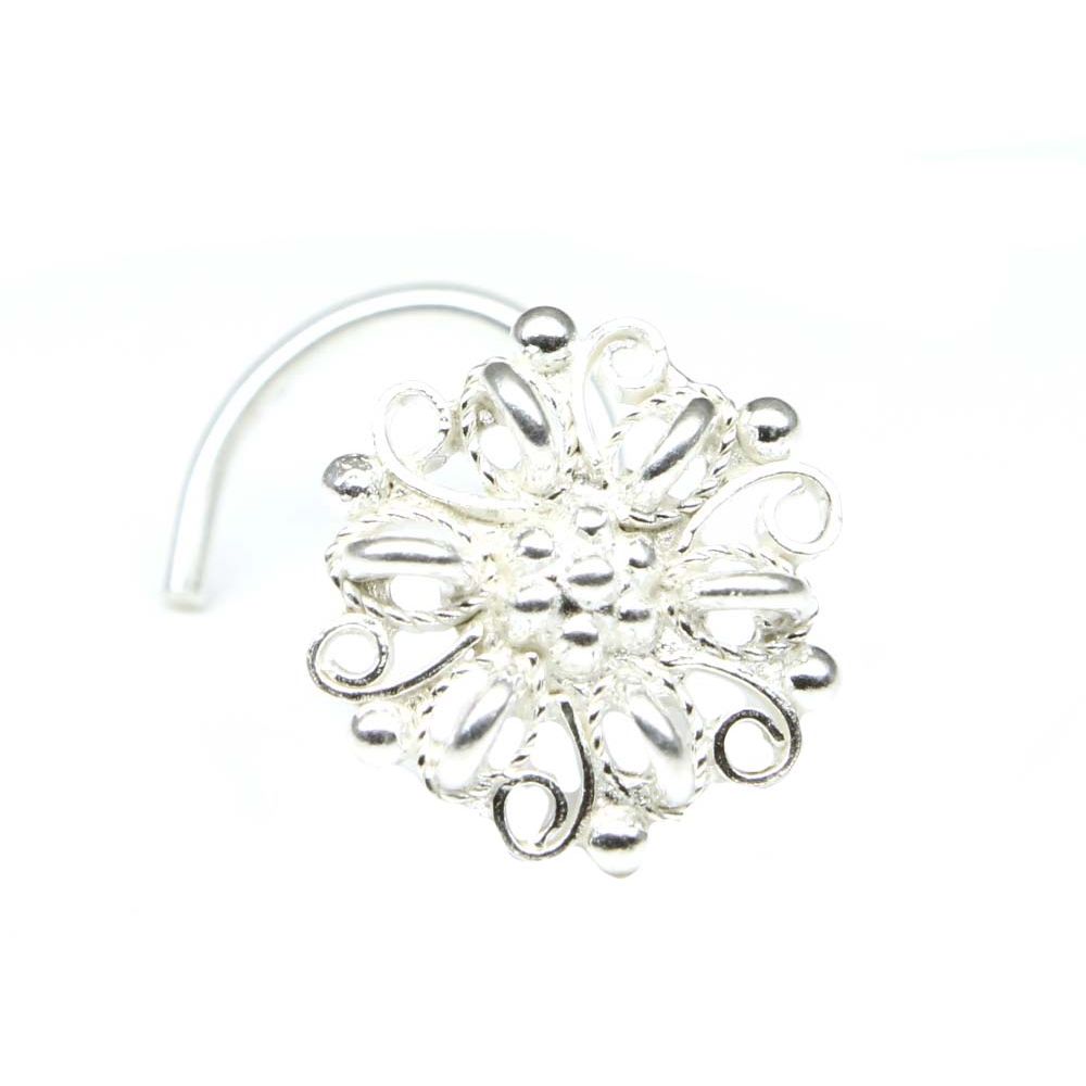 925 Sterling Silver Floral Nath 