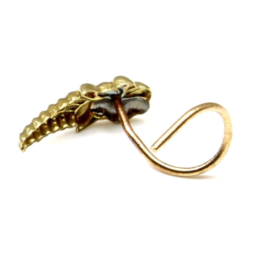 Antique gold finish nose stud l bend