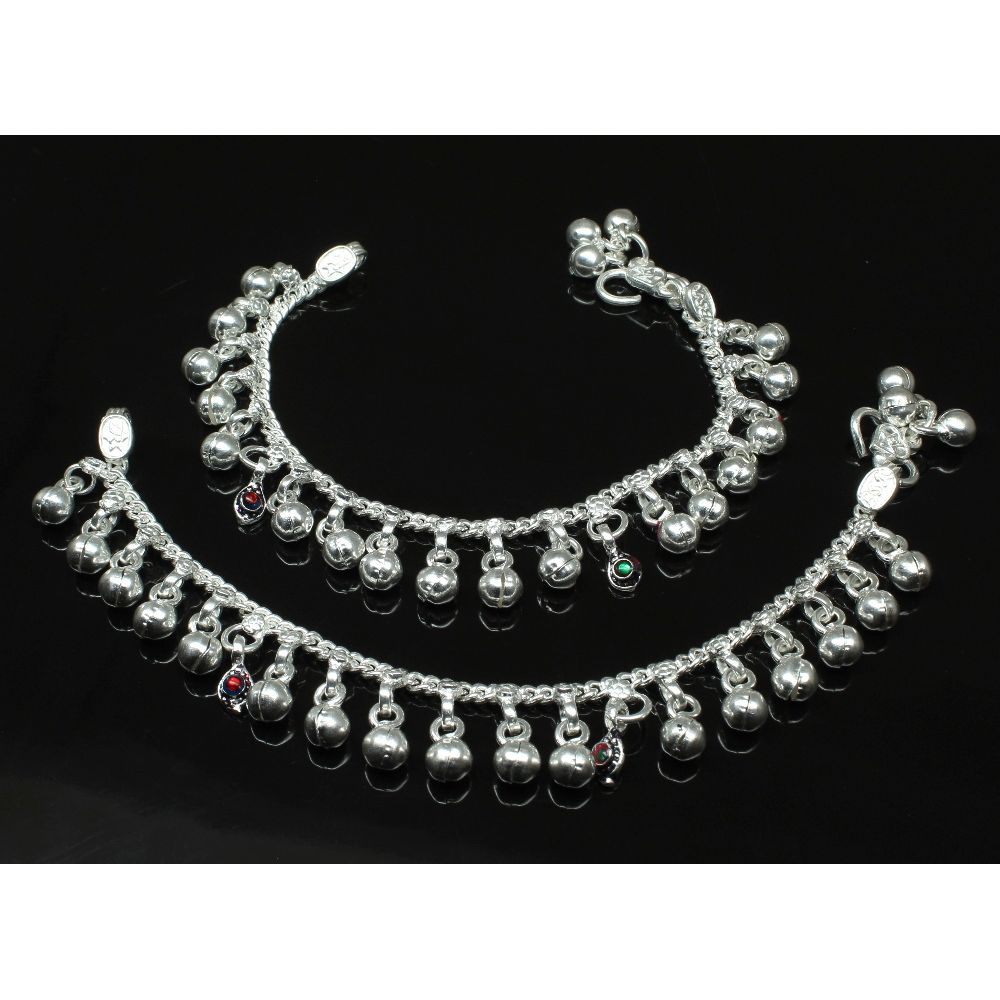 jingle-bells-toddler-baby-silver-anklets-chain-bracelet-kids-childrens-5.5quot-7030