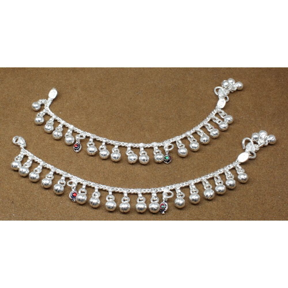 Jingle Bells toddler baby Silver Kids Anklets  6&quot;