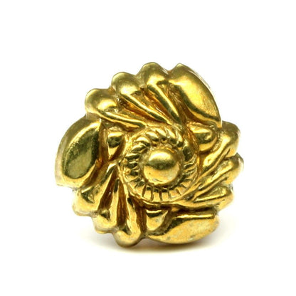 Antique gold finish brass nose stud 18g