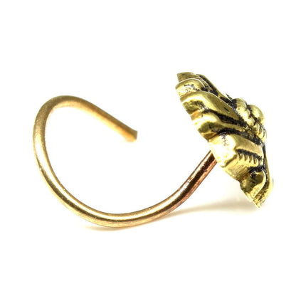 Twisted nose stud antique gold finish