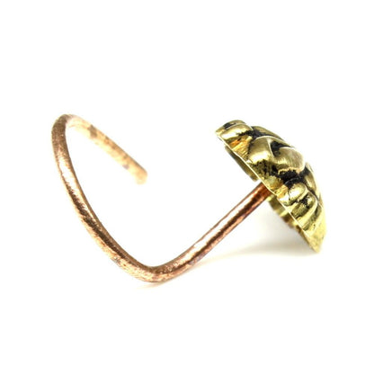 Ethnic Antique gold finish nose stud l bend