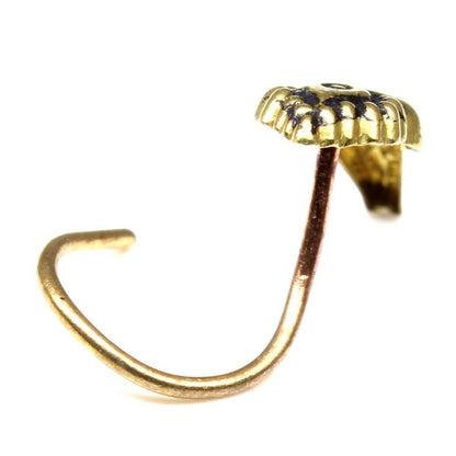 Dangle antique gold finish nose stud l bend