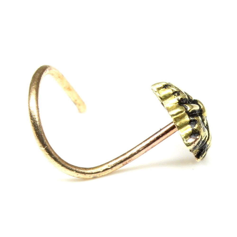 Nose Stud Antique gold finish piercing ring l bend