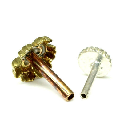 Traditional Antique gold finish push pin nose stud