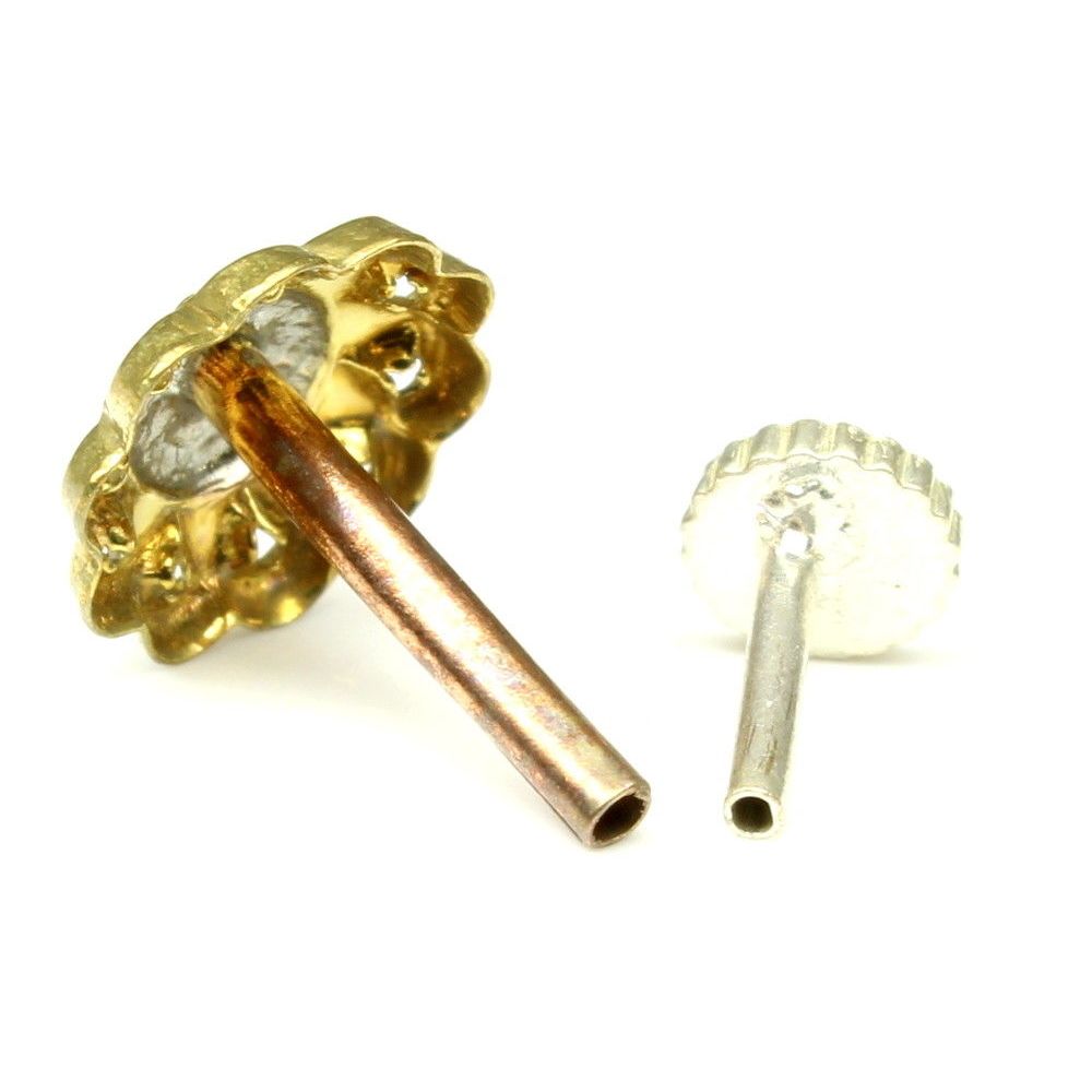 Gold finish nose stud push pin