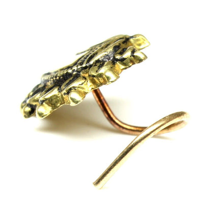 Traditional twisted antique gold finish nose stud