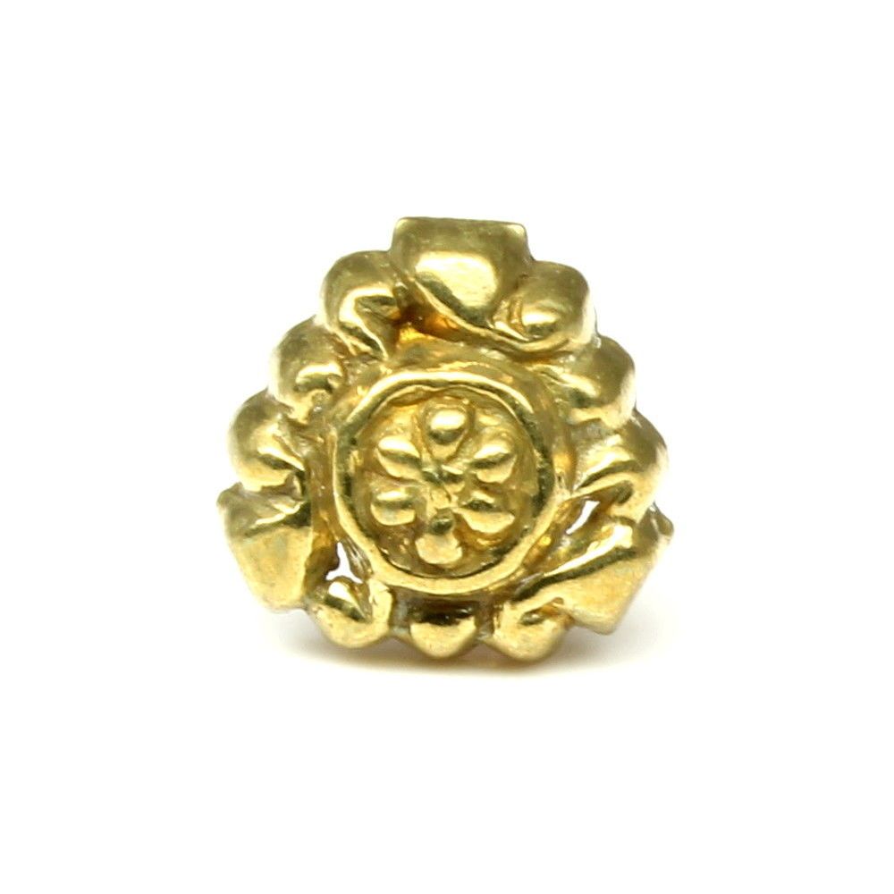 Antique gold finish nose stud 18g