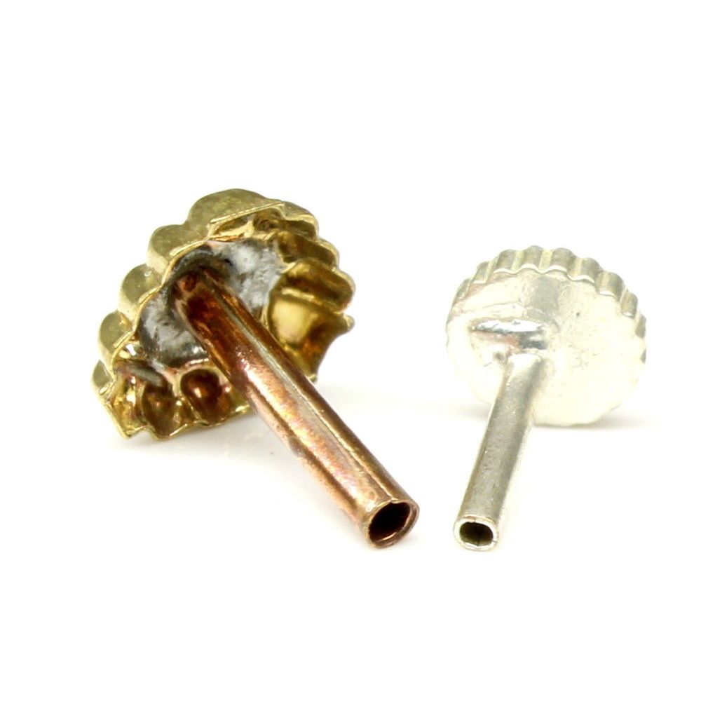 Antique gold finish nose stud 18g